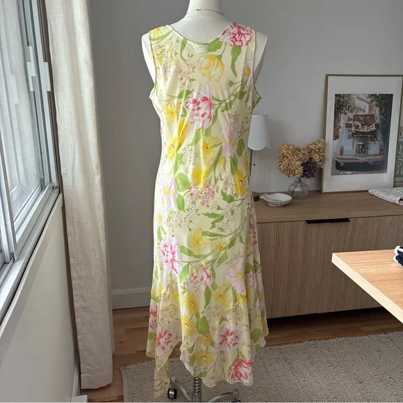 Vintage Y2K Floral Midi Slip Dress – VTG size 16. (M/L) - Picture 6 of 10